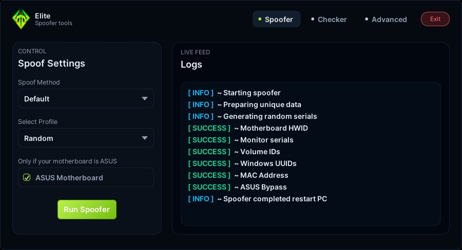 Elite Permanent Cheat For HWID SPOOFER