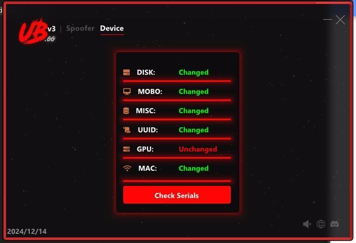 UBGG Spoofer Cheat For HWID SPOOFER